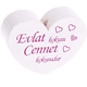 Motivperle Herz - "Evlat kokusu Cennet kokusudur" (Türkisch) : weiß - dunkelpink